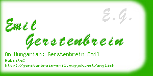 emil gerstenbrein business card